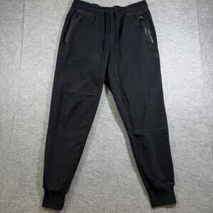 Spyder Active Joggers Mens L Black Drawstring Zip Pockets Ribbed Cuffs Taper
